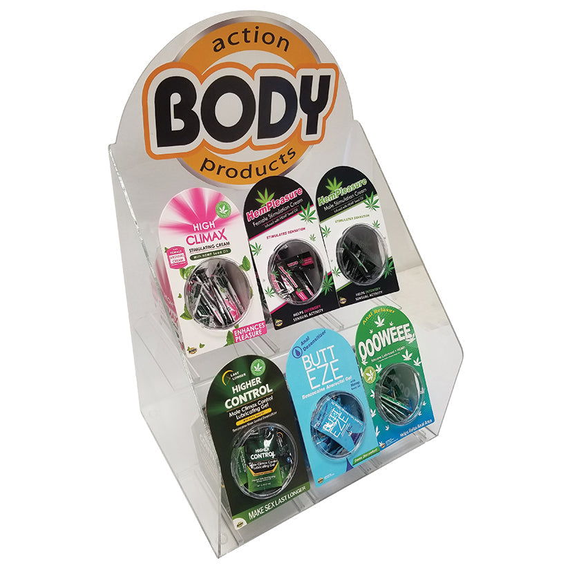 Body Action Acrylic Display-Female and Male Products luvinglubes