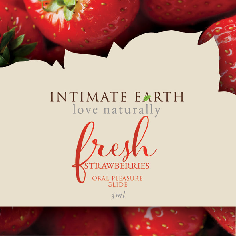 Intimate Earth Oral Pleasure Glide-Fresh Strawberry Foil 0.1oz luvinglubes