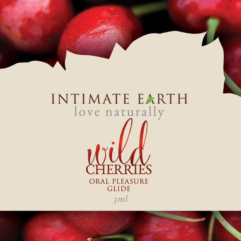 Intimate Earth Oral Pleasure Glide-Wild Cherries Foil 0.1oz luvinglubes