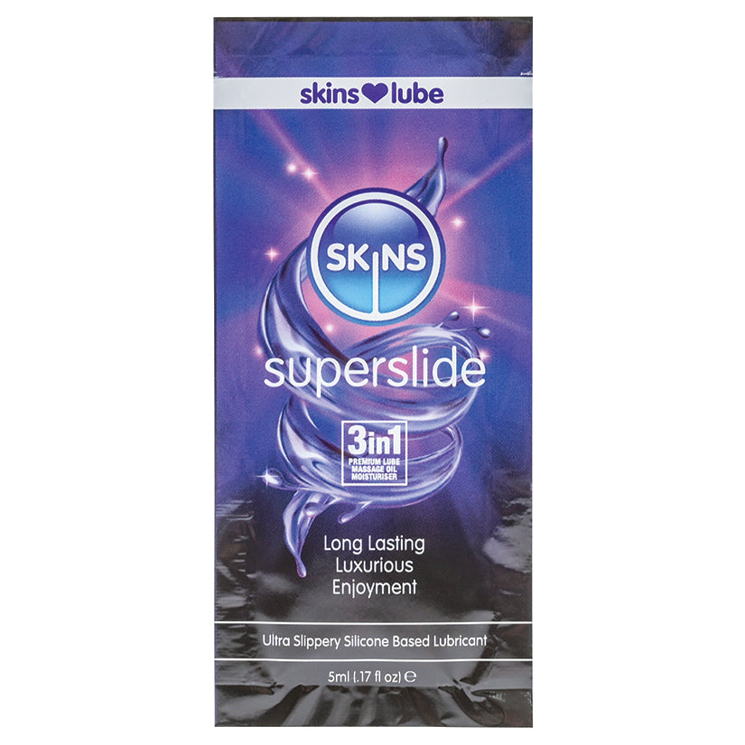 Skins Super Slide Silicone Based Lubricant 5ml foil luvinglubes