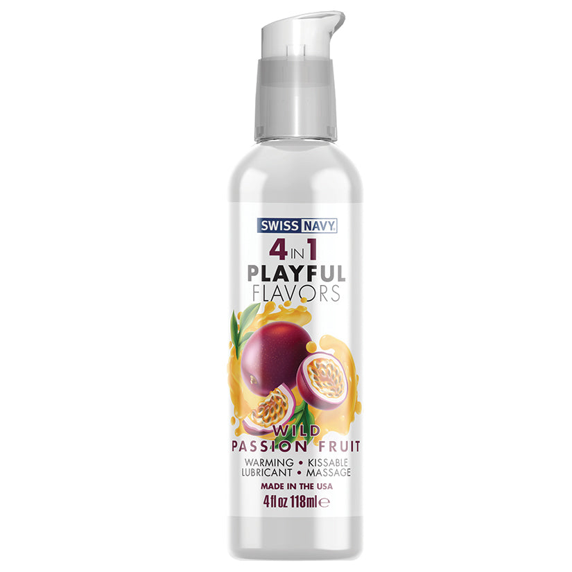 Swiss Navy 4 In 1 Playful Flavors-Wild Passion Fruit 4oz luvinglubes